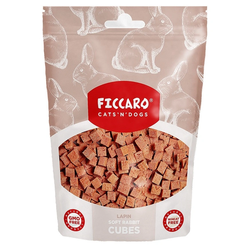 FICCARO Hundesnack Kanin Soft Cubes - bløde tern af kanin 100 g